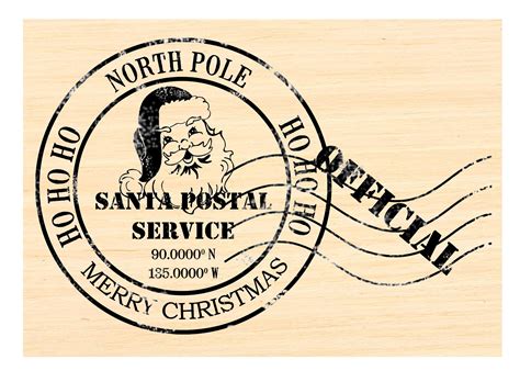 Santa Postmark With Latitude North Pole Ho Ho Ho Rubber Etsy Canada