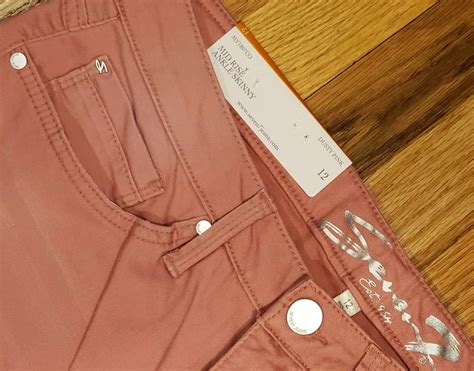 Seven7 Womens Mid Rise Ankle Skinny Raw Hem Jeans Pink Sz 16 My1807co