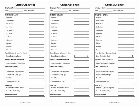 Cash Drawer Reconciliation Sheet Excel Templates