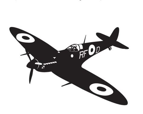 Ww2 Era Spitfire Vinyl Wall Sticker Military Aviation Vintage Decal