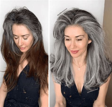 75 Women That Embraced Their Grey Roots And Look Stunning Grey Hair Transformation Natural