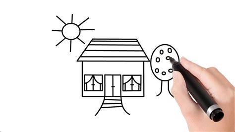 Как се рисува къща слънце и дърво Рисуване за деца Лесни рисунки