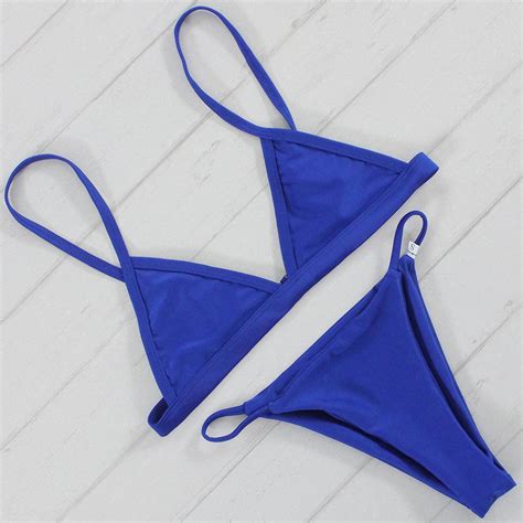 2019 new sexy bikini set women brazilian bikini solid swimwear micro thong bathing suit beach