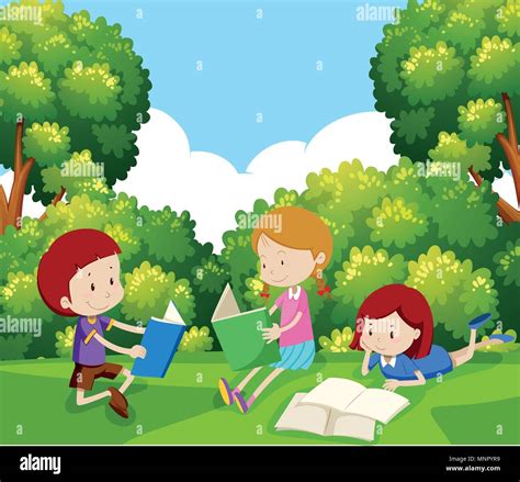 Tree Children Reading Stock Vector Images Alamy