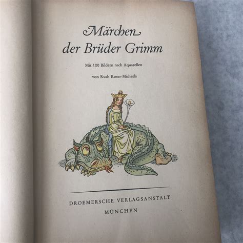 Brothers Grimm Fairy Tales Book German Language 1937 Marchen Etsy