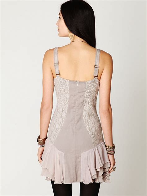 Free People Lacey Corset Dress In Oyster Natural Lyst