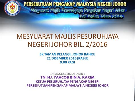 Book tickets now on 12goasia! Mesyuarat Majlis Pesuruhjaya Pengakap Negeri Johor Kali ke ...