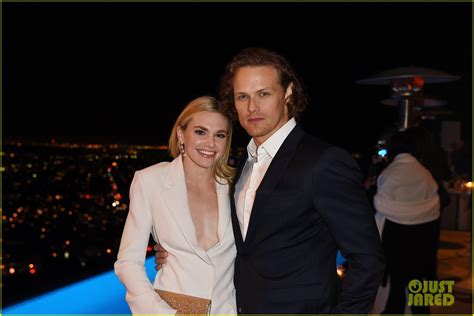 sam heughan and girlfriend mackenzie mauzy make public debut at oscars party photo 3865892