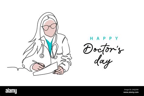 Doctors Day Simple Vector Illustration Of Physician Therapist Woman In