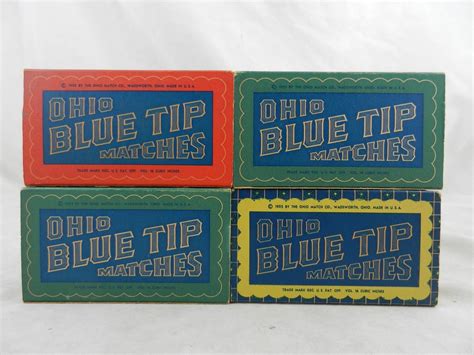 4 Boxes Of Vintage Ohio Blue Tip Matches Antique Price Guide Details