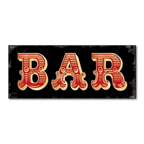 Jaf Graphics Large Vintage Bar Sign