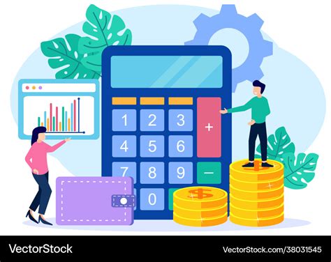 Graphic Cartoon Character Financial Accounting Vector Image