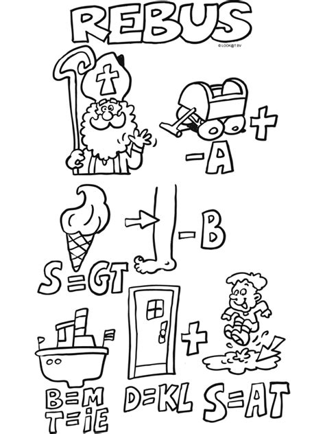 Sinterklaas rebus Sinterklaas, Knutselen sinterklaas, Kleurplaten