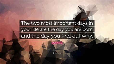 Mark Twain Quote “the Two Most Important Days In Your Life Are The Day