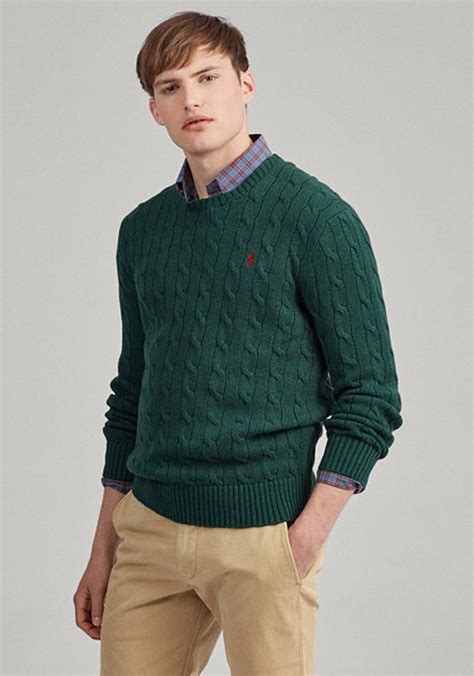 Ralph lauren offers luxury and designer men's and women's clothing, kids' clothing, and baby clothes. Ralph Lauren Cable Knit Crew Neck Sweater, Green | McElhinneys