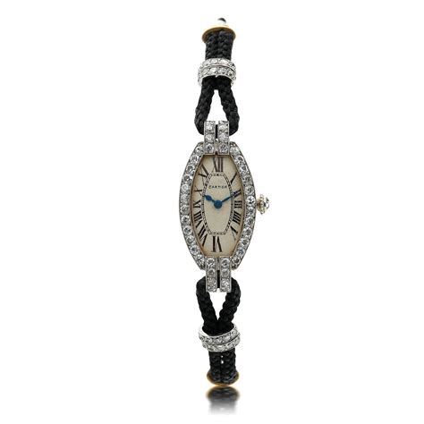 Cartier A Platinum And Diamond Set Wristwatch Circa 1920 Important