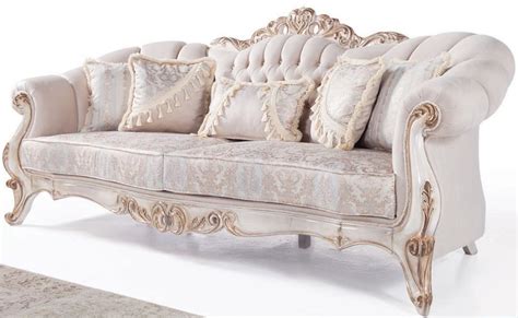 Casa Padrino Luxury Baroque Living Room Sofa With Cushions Light Gray
