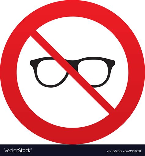 No Retro Glasses Sign Icon Eyeglass Frame Symbol Royalty Free Vector