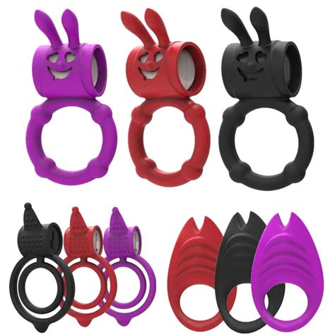3 Pcslot Male Vibrating Penis Ring Delay Ejaculation Silicone Cockrings Reusable Vibrating Sex