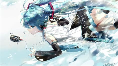 Desktop Wallpaper Underwater Singing Hatsune Miku Hd Image Picture