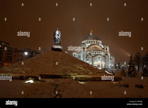 Belgrade Winter Night Stock Photo Alamy