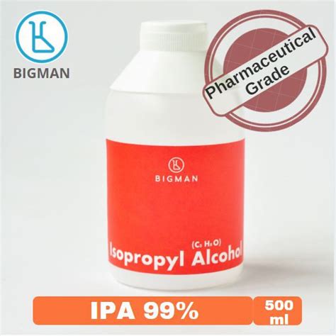 Pictures are for illustrative purposes only. Isopropyl Alcohol (IPA) 99% 500ml (CAS No, : 67-63-0 ...