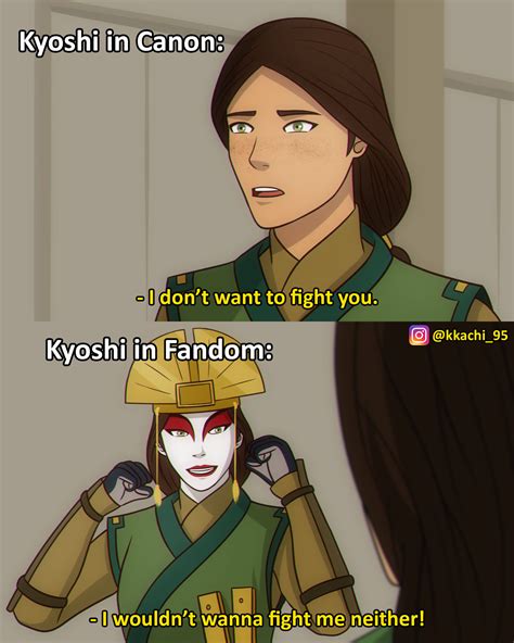 Kyoshi In Canon Vs Fandom Avatar Meme By Kkachi95 On Deviantart