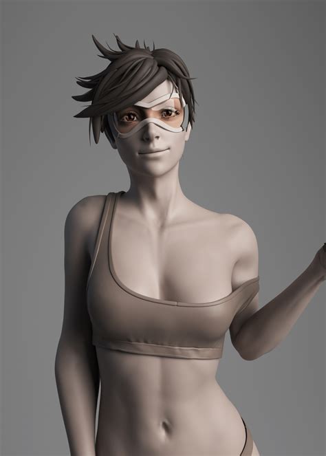 tracer casual fanart 0 overwatch zbrushcentral