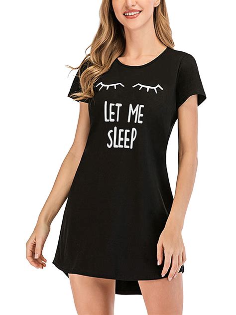 Sexy Dance Sexy Dance Nightgown Womens Cotton Night Shirt For Sleeping Sleepwear Short Sleeve