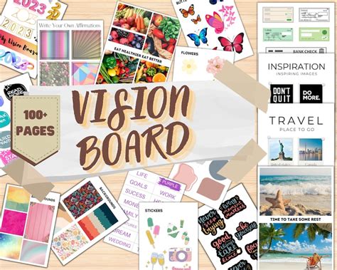 2023 Vision Board Template Vision Board Kit 2023 Vision Etsy Australia