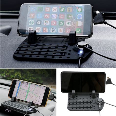 Car Dashboard Holder Stand Mount Usb Charger Cradle Non