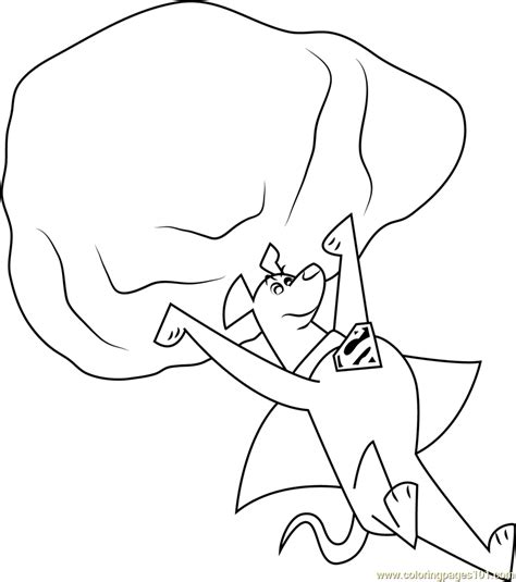 Krypto with Stone Coloring Page for Kids - Free Krypto Printable