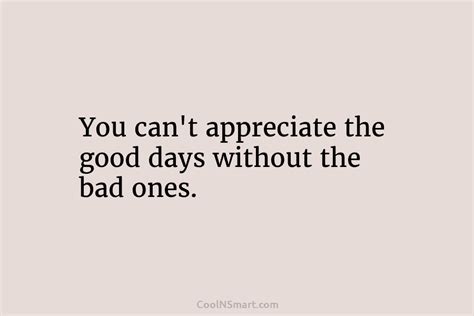 Quote You Cant Appreciate The Good Days Without Coolnsmart