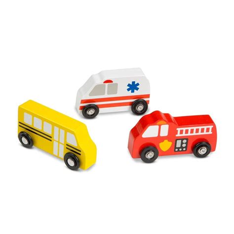 Melissa And Doug Wooden Town Vehicles Set