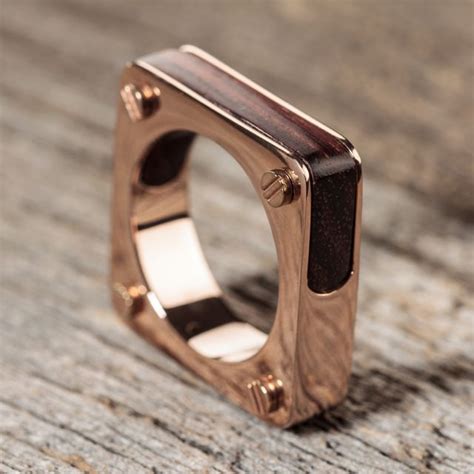 Handcrafted Wood And Stainless Steel Unisex Ring By Vitaly Design