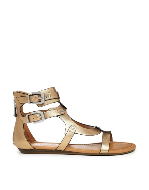 Report Signature Lastro Gladiator Flat Sandals In Gold Bronze Lyst