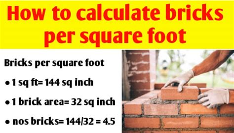 How To Calculate Bricks Per Square Foot Civil Sir