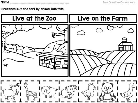 Cozy up to these cute critter worksheets for some educational fun. Kindergarten Animal Habitats {Printable book, sorting ...