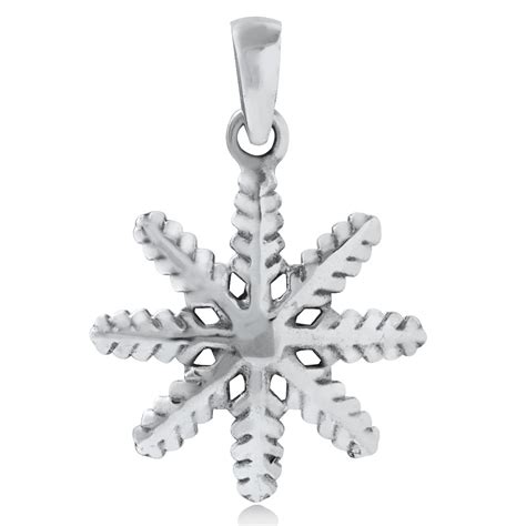925 Sterling Silver Snowflake Pendant Ebay