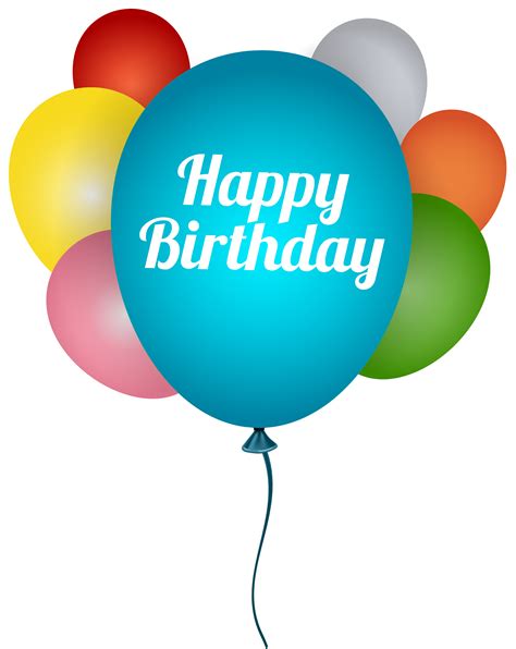 Happy Birthday Wishes With Typography And Balloons Download Png Image