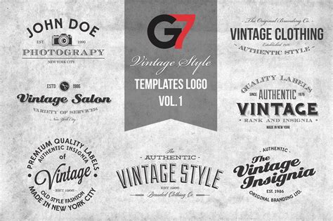 Vintage Style Templates Logo Vol 1 ~ Logo Templates ~ Creative Market