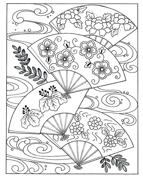 Japanese Fan Sheet Coloring Pages