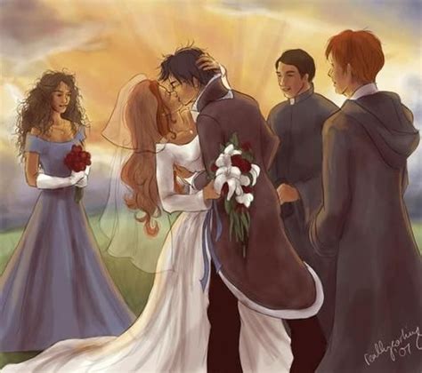 Harry And Ginny Fan Art A Wedding Harry And Ginny Harry Potter Couples Ginny Weasley