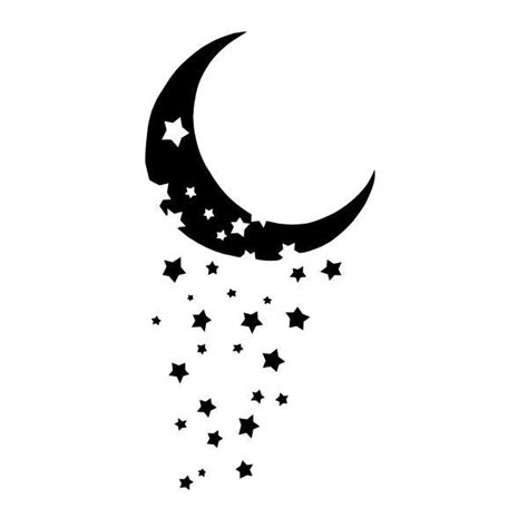 Moon And Falling Stars Vinyl Decal Sticker For Cartruck Window Tablet