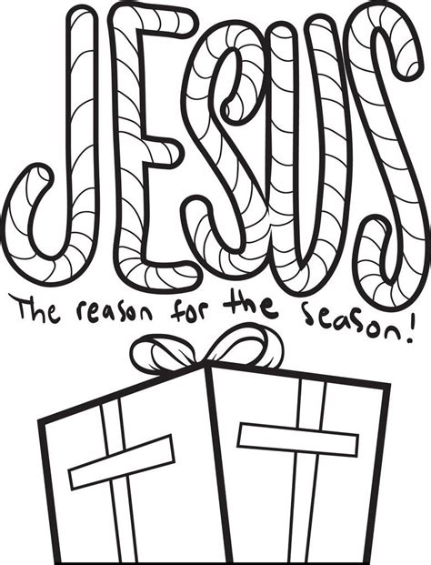 Jesus Is The Reason For The Season - Printable Christmas Coloring Page