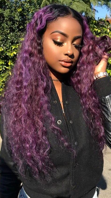 Discover the sexiest black hair with highlights ideas that will have you running to the salon in no be ultraviolet and turn heads with beautiful purple highlights. Pin by Kai on Style is Everything | Purple hair black girl ...