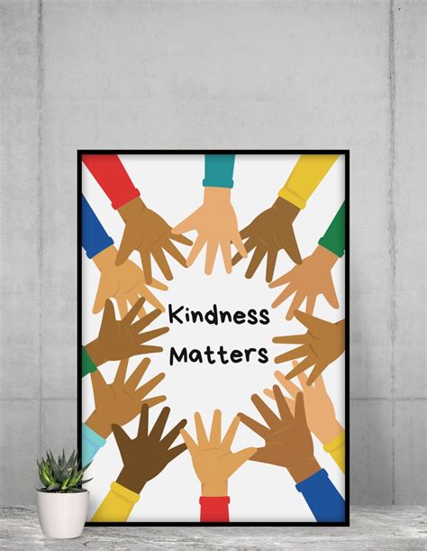 Equality Poster Kindness Matters Diversity Poster Positive Etsy Art