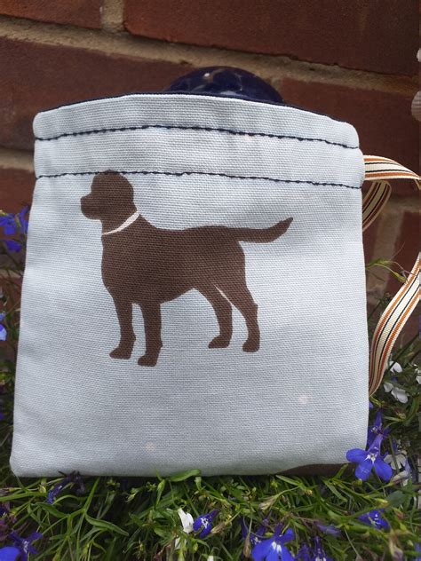 Dog Treat Bag Dog Themed Fabric Very Light Blue Etsy