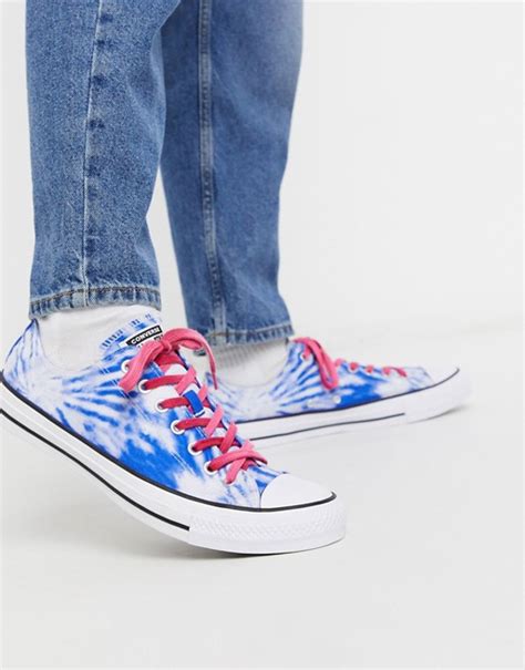 Converse Chuck Taylor All Star Ox Tie Dye Trainers In Blue And Pink Asos