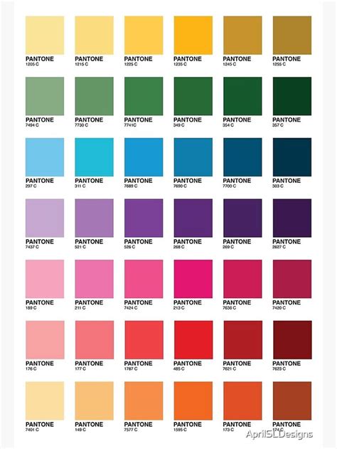 The Color Chart For Pantone